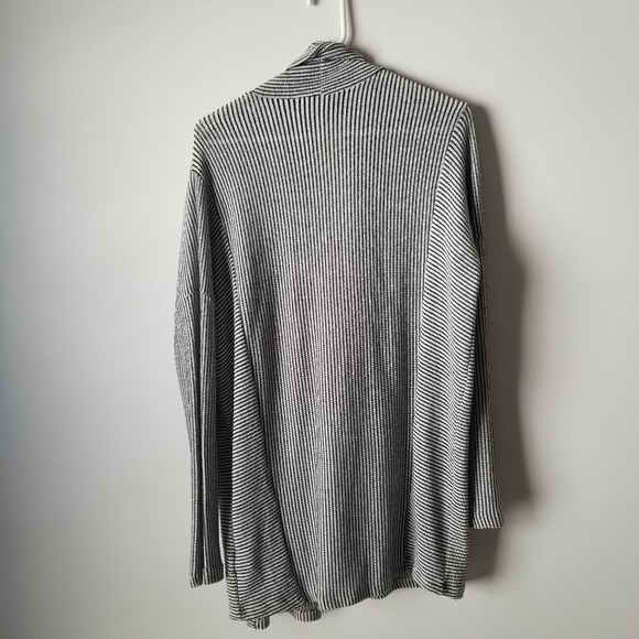 Sunday in Brooklyn Long Sleeve Striped Knit Open Cardigan Black/White Size S - Picture 3 of 12